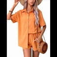 thumbnail image 2 of Conjuntos de Dos Piezas de y Algodón para Mujer, de Verano, para Playa, para Estar en Casa, Color Naranja y Rojo, Talla S, 2 of 9