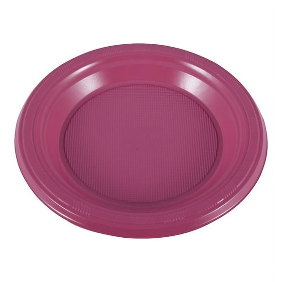 Zhuge 60Pcs 10in Plastic Dinner Plates, Disposable Plates Bulk Pack, Party Plates for BBQ, Picnic, Parties, Travel and Events, Microwavable Recyclable(Rose)