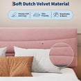 thumbnail image 3 of Towallmark Modern Upholstered Platform Bed Frame with Headboard – Full Size, Wooden Slats, Noise-Free, Underbed Storage, No Box Spring Required, Easy Assembly, full size, pink, 3 of 7