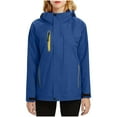 thumbnail image 1 of Women Rain Jacket Waterproofs Long Sleeve Zip Up Jacket, Breathable Waterproofs Tactical Windproofsnow Jackets Blue m, 1 of 7