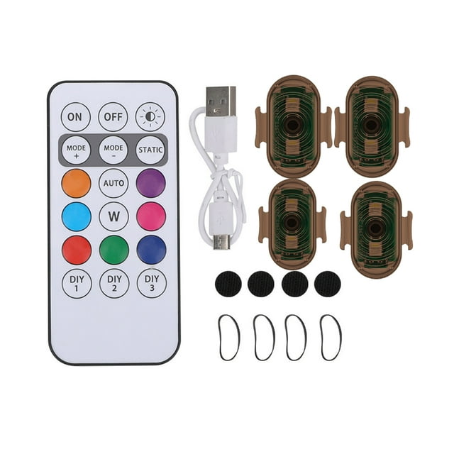 Wweixi Flash Led Lumière Stroboscopique Télécommande et Fonction Mémoire Flash Led Lent pour Voiture Marron