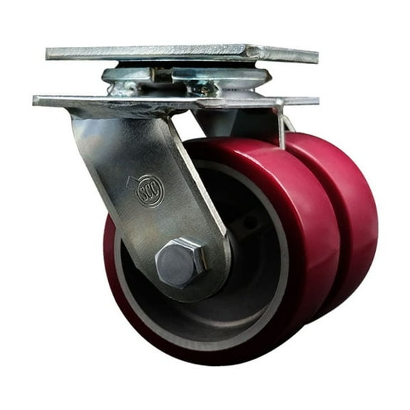 4 Inch Dual Poly on Aluminum Wheels Swivel Caster with Ball Bearing SCC
