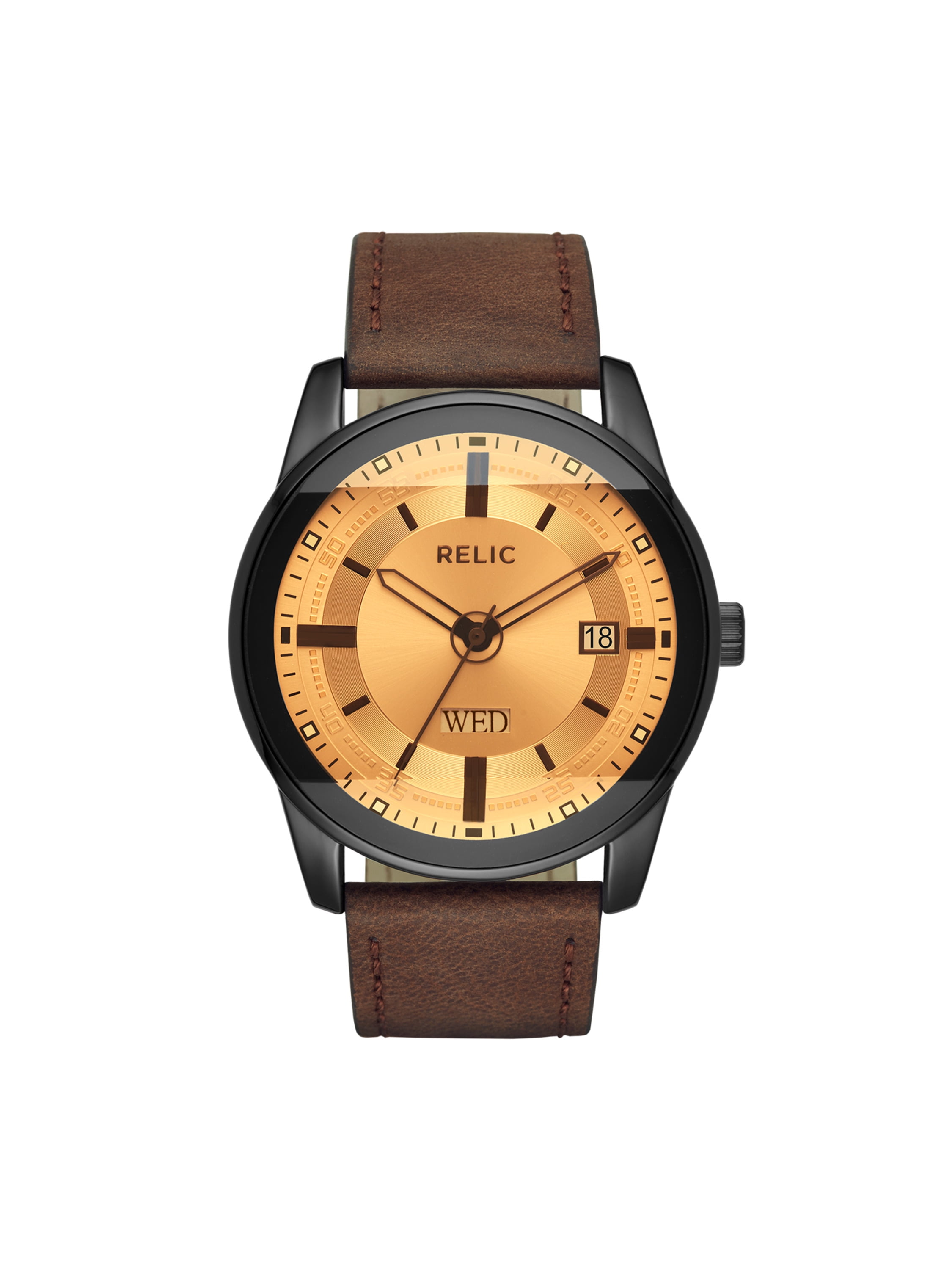 Relic leather watch best sale