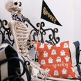 thumbnail image 4 of Spooky Ghost Orange Halloween Throw Pillow Covers 18x18 Set of 2 Cute Halloween Fall Indoor Outdoor Farmhouse Decorations Decorative Throw Pillows Cases for Home Living Room Couch Decor, 4 of 6