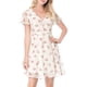 thumbnail image 3 of Vestido de Chiffon con Cuello en V Floral de Manga Corta con Cierre de Encaje para Mujeres M Blanco, 3 of 8