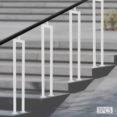 3* Stair Baluster U Shape Stair Balusters, White Carbon Steel Stair Baluster