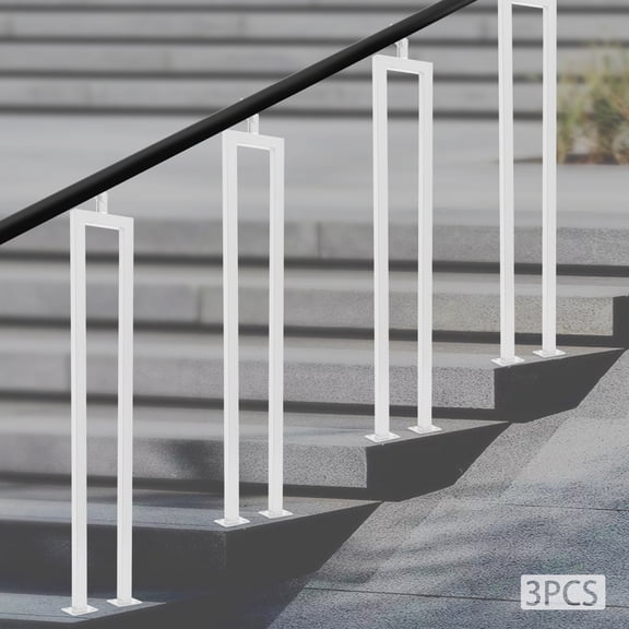 3* Stair Baluster U Shape Stair Balusters, White Carbon Steel Stair Baluster