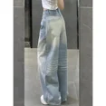 thumbnail image 1 of Pantalones vaqueros de cintura alta para mujer, ropa de calle elegante, holgados, Vintage, rectos, pierna ancha, estilo americano, Y2k, 1 of 4