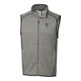 thumbnail image 2 of Men's Cutter & Buck Heather Gray Tulsa Drillers Mainsail Sweater-Knit Full-Zip Vest, 2 of 3