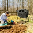 thumbnail image 3 of Patiojoy Tumbling Composter Dual Rotating Batch Compost Bin 40 Gallon Black, 3 of 8