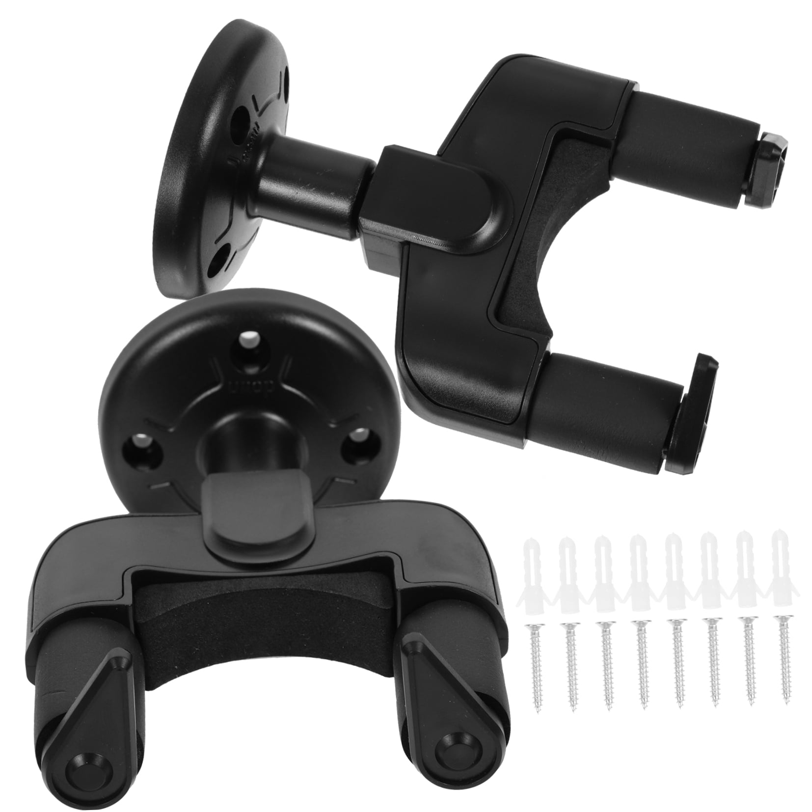Masteelf  2 Sets Ukulele Rack Wall Guitar Hanger Fretboard Instrument Black