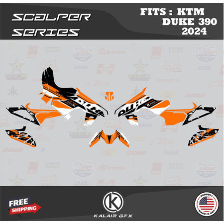 Kalair GFX Graphics Kit for Ktm DUKE390 (2024) Scalper Series