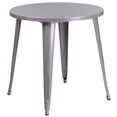 thumbnail image 3 of Bowery Hill 3 Piece 30" Round Metal Patio Dining Set in Silver, 3 of 4