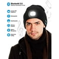 thumbnail image 4 of Zukuco Bluetooth Beanie Hat with Light, USB Rechargeable 4 LED Headlamp Cap with Wireless Headphones, Christmas Birthday Gifts for Men Women Husband Teen, 4 of 7