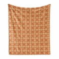 thumbnail image 1 of Art Deco Soft Flannel Fleece Throw Blanket, Vintage Pattern with Geometric Elements Rhombuses and Lines Graphic, Cozy Plush for Indoor and Outdoor Use, 50" x 70", Beige and Burnt Orange, by Ambesonne, 1 of 6