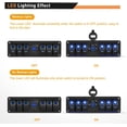 thumbnail image 3 of Waywe 6 Gang Rocker Switch 12V SPST ON Off QC 3.0 USB Charger Voltmeter Waterproof Aluminum Panel for Boats Cars RVs Trucks, 3 of 8