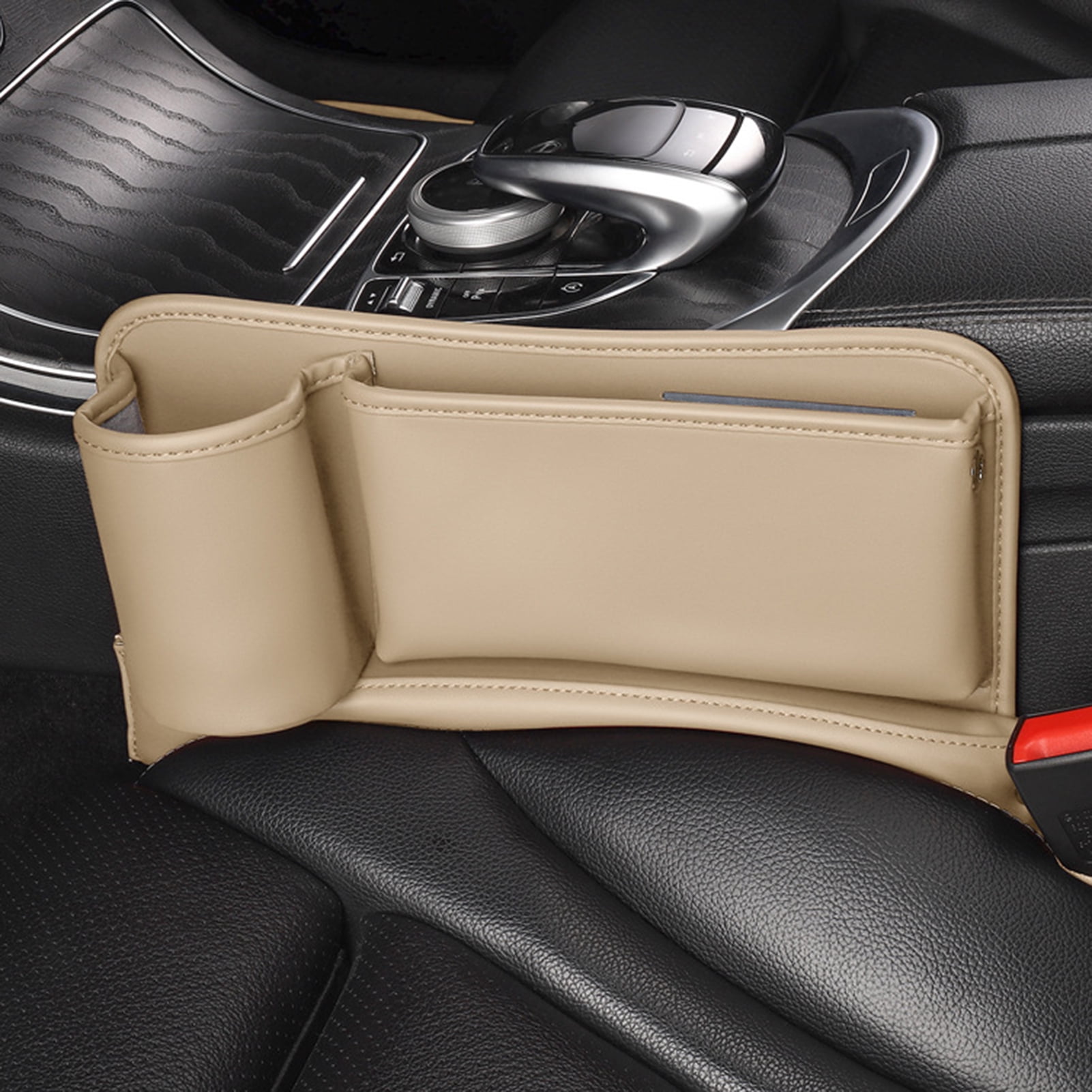 Shop Maxer Faux Leather Car Front Seat Gap Filler Storage Organizer with  Cup Holder