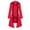 Red, variant on Women's Fashion Solid Color Long Sleeve Triple- Winter Outerwear Coat