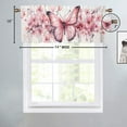 thumbnail image 4 of Butterfly Floral Curtain Valance for Kitchen Watercolor Pink Flower Cherry blossoms Window Valance for Living Room Bedroom, Kitchen Valance Rod Pocket Window Curtain 54 by 18 in, 1 Panel, 4 of 6
