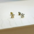 thumbnail image 2 of Anygolds 14K Real Solid Gold Adults' Diamond Flower Stud, Multi-Post 18G, 2 of 9