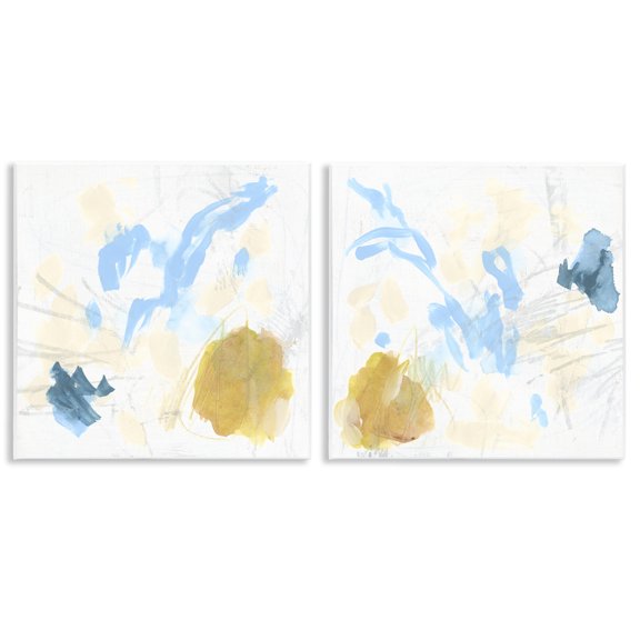 Stupell Industries Abstract Flowing Cartography Abstract Painting Unframed Art Print Wall Art, 12 x 12, Set of 2