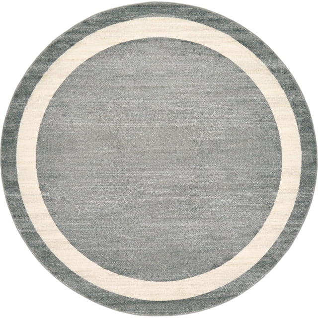 Unique Loom Tapis Rond Transitionnel Contemporain Del Mar, 8', Gris/ivoire