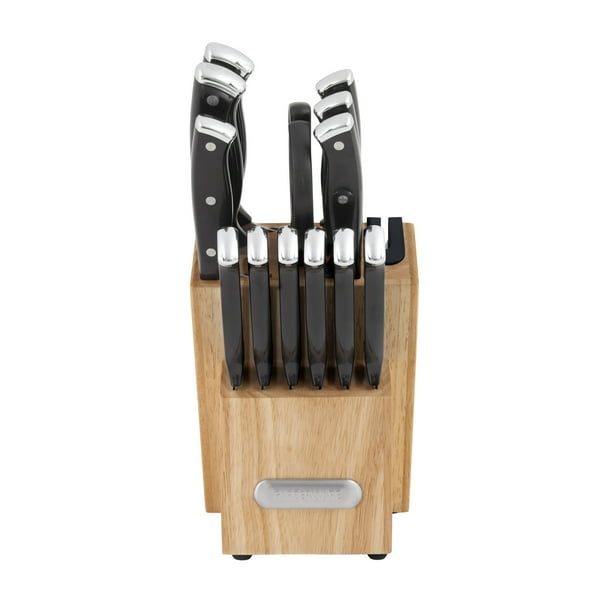 Farberware Edgekeeper Triple Riveted Knife Block Set with Built in