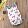 thumbnail image 2 of Baby Girls Colourful Alpaca Pattern Tank Tops Summer Bodysuit Romper, 2 of 6