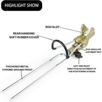 Adjustable Fishing Rod Holder with Alarm Bells, Gold Dual-Purpose Ground Plug for Bank and Sea Fishing