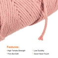 thumbnail image 3 of Uxcell Cotton Rope Twisted Braided Rope Cord, Peach Pink 100m/109 Yard 2mm Dia for Wall Hanging, Plant Hanger, 3 of 5