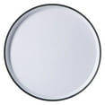 thumbnail image 4 of Gibson Home Folsom Shores 12 Piece Unbreakable Modern Melamine Plates and Bowls Dinnerware Set - Outdoor, Camping, & Everyday Use - White W/ Black Rim, 4 of 10