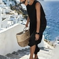 thumbnail image 5 of Chbgutlmr Womens Cotton Linen Sets Sleeveless Crew Neck Crop Tank Tops Cinch Bottom Elastic Waist Joggers Casual Loose Summer 2 Piece Outfits, 5 of 9