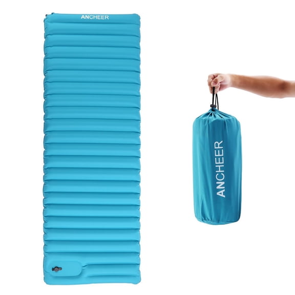Single PVC Inflatable Sleeping Pad for Camping Hiking Inflatable Sleeping Pad with Built in Pump BETT