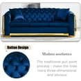 thumbnail image 4 of 81 Inch Velvet Sofa Set for Living Room, 3 Seat Modern & Luxury Chesterfield Couch Sofa with Tufted Back&Gold Stainless Legs for Apartment, Office 2 Pillows Included Navy, 4 of 7