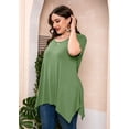 thumbnail image 6 of SHOWMALL Plus Size Clothes for Women Tunic Tops Short Sleeve Olive 5X Summer Blouse Swing Tee Crewneck Clothing Flowy Shirt for Leggings, 6 of 7