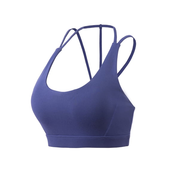CFLVAEK Women Cami Bra with Slit Strappy Moisture Wicking Gym Sports Bras Stretch High Support Backless Bra Wireless Medium Impact Yoga Bralettes