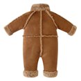 thumbnail image 3 of Jalioing Infant Baby Snowsuit Thick Thermal Long Sleeve Stand Collar Fleece Rompers Winter Clothes Zipper Jumpsuit, 3 of 6