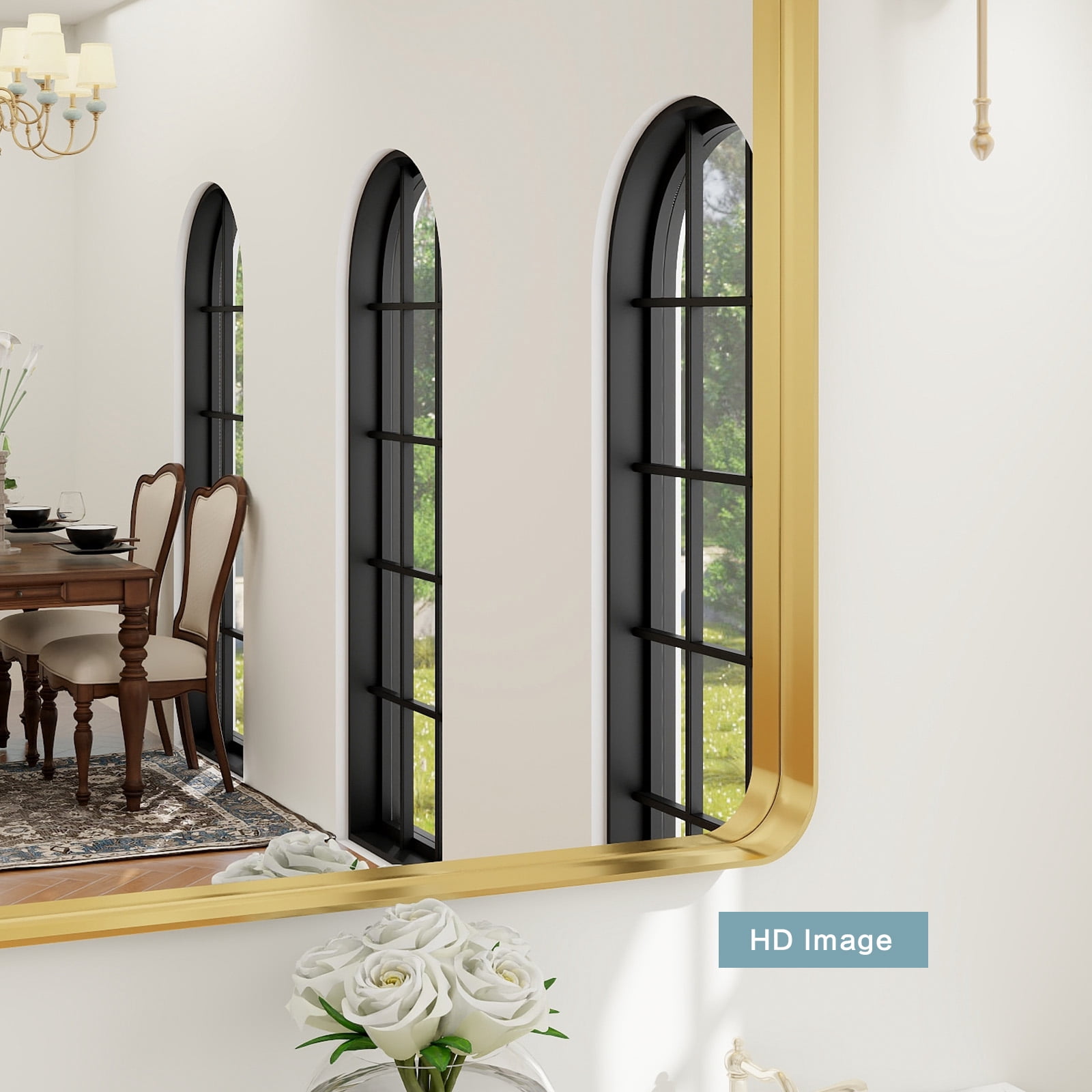 Gleamira 30"x50" Rectangular Bathroom Mirror Vanity Wall Mounted Mirror with Deep Frame, Gold