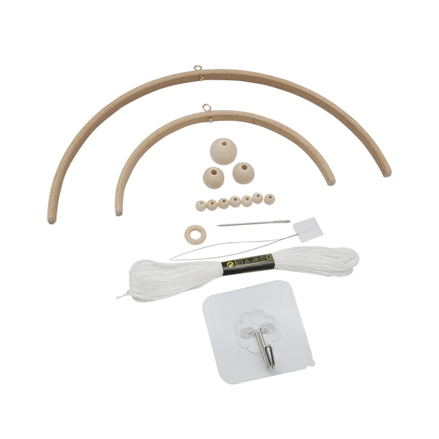 Diy Windchime Set Hecho A Mano Baby Crib Windchime Kit Ecológico Wind Chime Craft Con Marco Semicircular Beads Aguja Anillo Rollo De Alambre Etiqueta Yuarrent HA021459-00