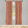 thumbnail image 3 of Ambesonne Geometric Curtains, Zig Zag Fractal Look, Pair of 28"x95", Multicolor, 3 of 5