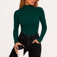 thumbnail image 3 of Perfectbot Women's Long Sleeve Tee Turtleneck Ribbed Knit Stretchable Top Fitted Basic Layering Shirt, 3 of 6