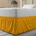 thumbnail image 1 of Flowers Bed Skirt, Autumn Season Blossom Petals Daisy Peony Fragrance of Season Warm Tones, Elastic Bedskirt Dust Ruffle Wrap Around for Bedding Decor, 4 Sizes, Dark Orange and Yellow, by Ambesonne, 1 of 2