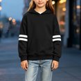 thumbnail image 2 of mgoYE Girls Fashion Hoodies Kids Cute Striped Long Sleeve Tops Hooded Sweatshirts, 2 of 7