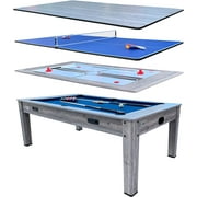 RACK Luxor 7.5-Foot 4-in-1 Multi-Game Swivel Billiard/Pool Table (Blue Felt with Gray Body)