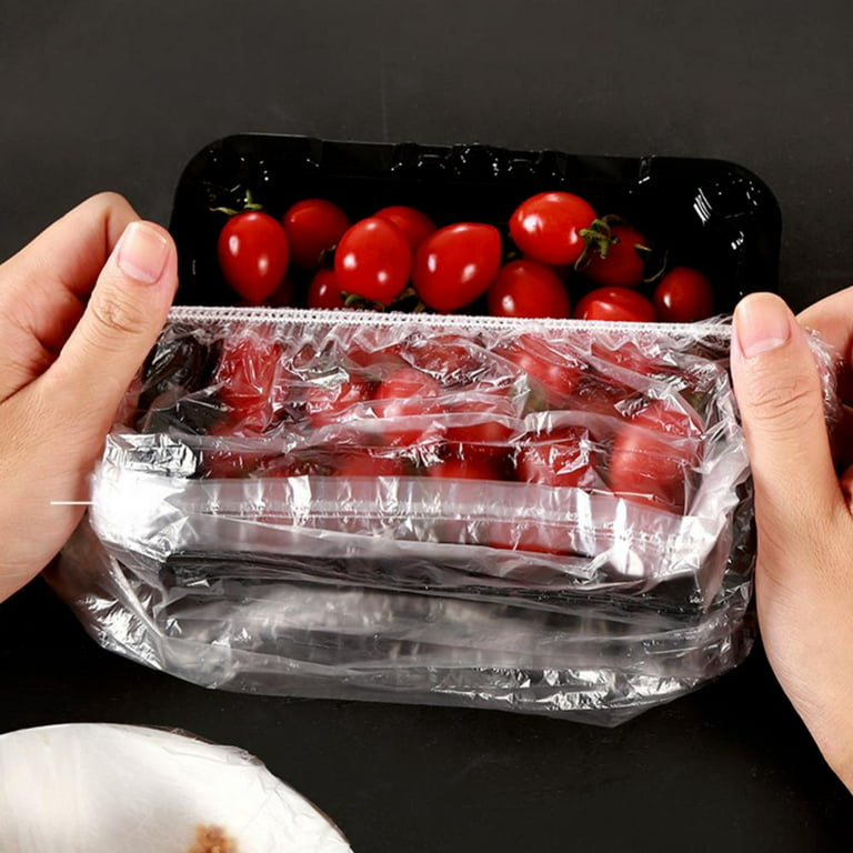 200pcs Food Dust Cover Bowl Dish Dust Cover Disposable Food Storage Saran  Wrap Elastic Mouth Food Wrap Cover for Kitchen Refrigerator