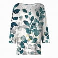 thumbnail image 4 of Towmus 3/4 Length Sleeve Womens Tops Plus Size Blouses Regular Fit T-Shirts Floral Print Tops V Neck Blouses Casual T Shirts Button Up Button Down Pullover Summer Tees, 4 of 5