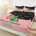 thumbnail image 3 of Homewish Western Black Princess Bed Sheets, Cute Cartoon Girl King Sheets, Teens Kids Girls Women Sheet Set, Lightweight Room Decor, 4pcs, 3 of 7