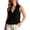 Black, variant on Neck Sleeveless Ruffle Tank Top Casual Summer Vest Camisole Beaded Women Athletic Graphic Tops for Women Sleep Shorts Women Dance Adjustable Camisole Sleeveless Top Women Tops Women Athletic Tops
