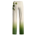 thumbnail image 5 of Fgvctg St. Patrick's Day Plus Size Pajamas for Women Lucky Shamrock Clover Print Wide Leg Pajamas Sleepwear High Waisted Pj Pants Loose Spring Drawstring Lounge Pants with Pockets Khaki XL, 5 of 6