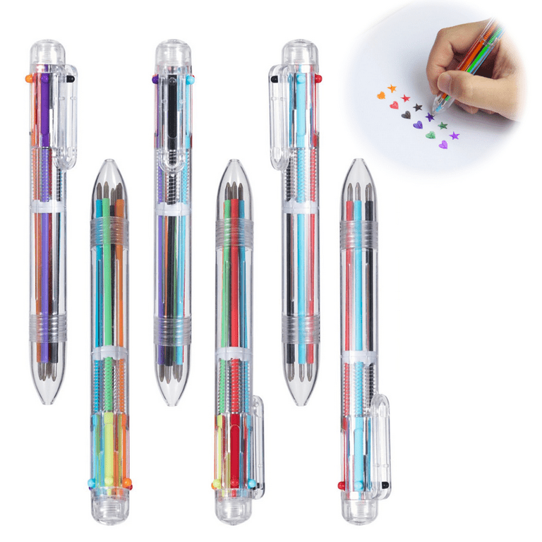 Novelty Multicolor Ballpoint Pen Multifunction 6 In1 Colorful Stationery  School Supplies 